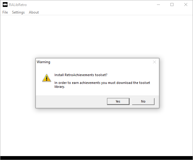 RAIntegration download prompt in RALibRetro